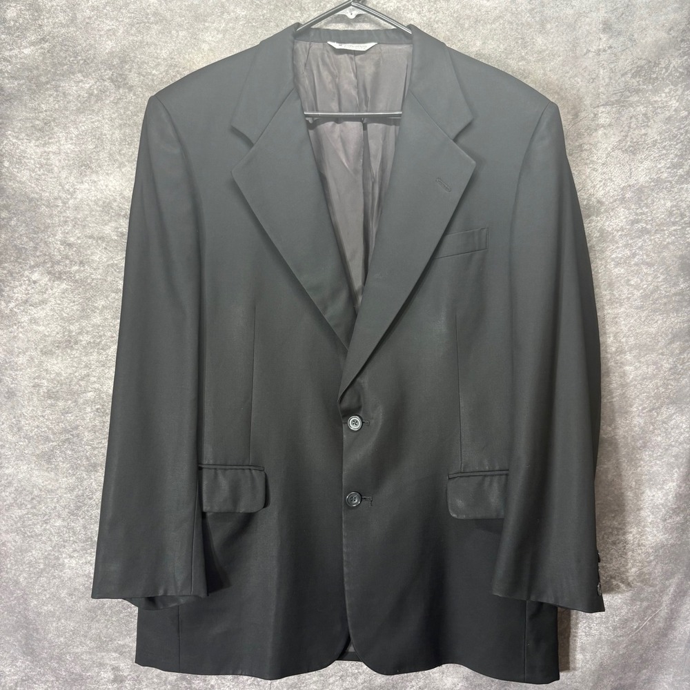 Aquascutum Regent 100 Black Pure Wool 2 Button Blazer Jacket Mens Size 44R